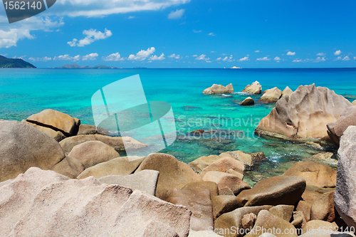 Image of Beautiful rocky coast in Seychelles