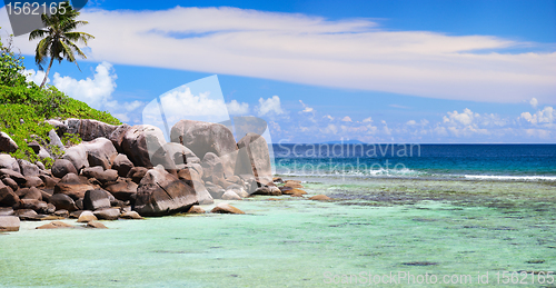 Image of Beautiful rocky coast in Seychelles