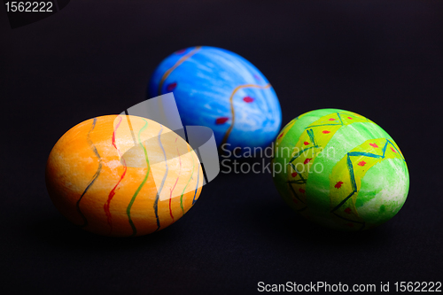 Image of Easter eggs on black