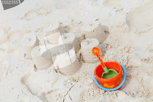 Image of Beach toys on tropical beach