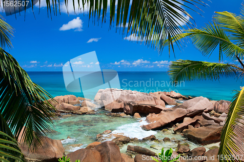 Image of Beautiful rocky coast in Seychelles