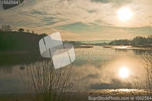 Image of  lake in morning sun