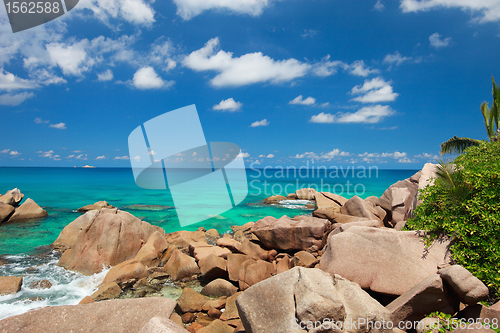 Image of Beautiful rocky coast in Seychelles