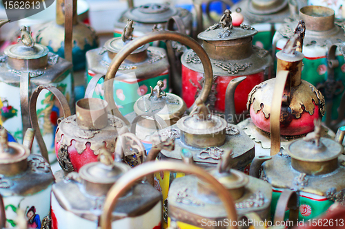 Image of Collection of vintage Chinese pots