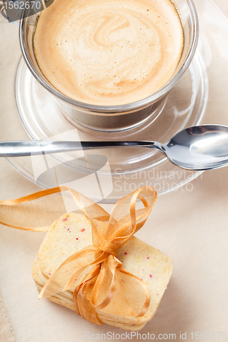 Image of Stacked cookies and coffee