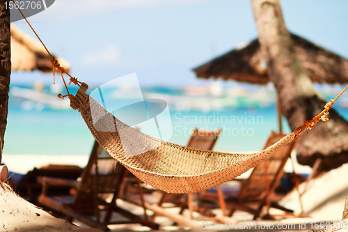 Image of Hammock on tropical beach