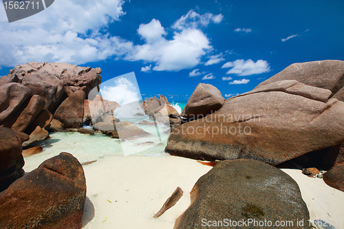 Image of Beautiful rocky coast in Seychelles