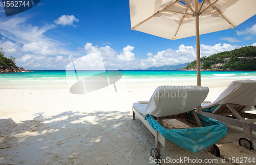 Image of Beach chair on tropical beach