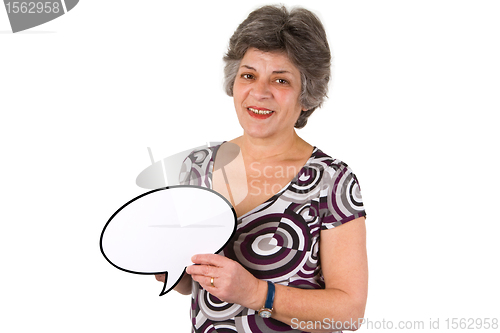 Image of Female senior woman with thought bubble