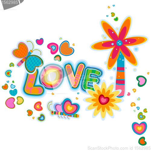 Image of love retro design