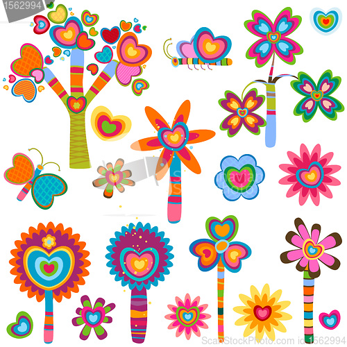 Image of love retro flowers