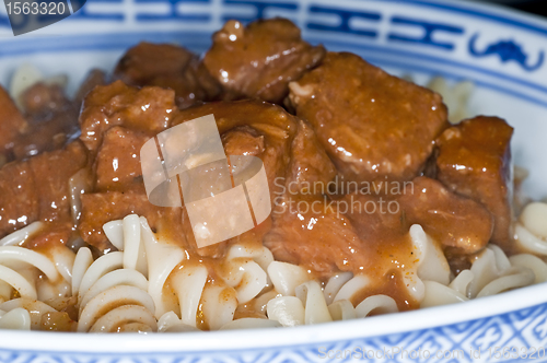 Image of goulash of beef,noodles