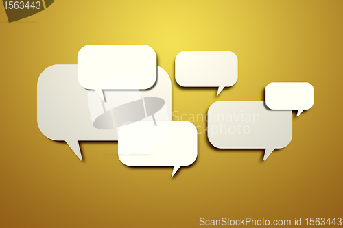 Image of blank speech bubbles on the wall