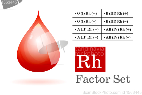 Image of Rh factor and blood drop