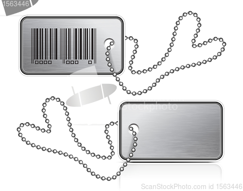 Image of Metallic tag and chain