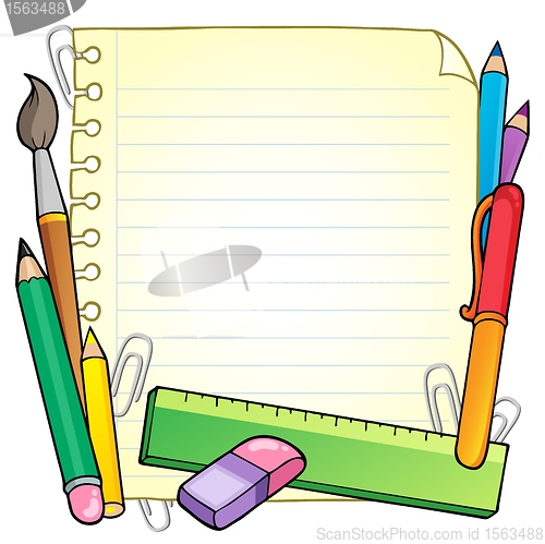 Image of Notepad blank page and stationery 1
