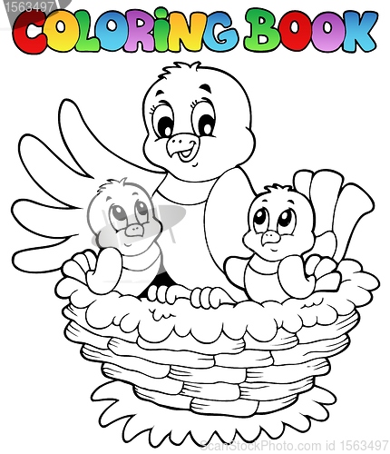 Image of Coloring book bird theme 1