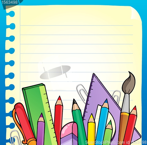 Image of Notepad blank page and stationery 2