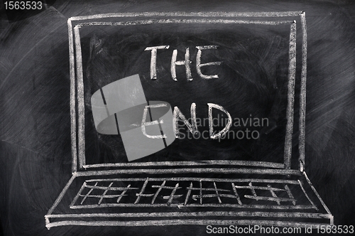 Image of Chalk drawing of Laptop 