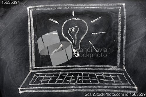 Image of Chalk drawing of Laptop 