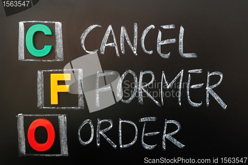 Image of Acronym of CFO - Cancel Former Order