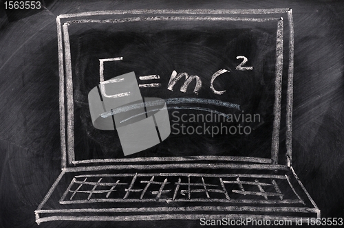 Image of Chalk drawing of Laptop 