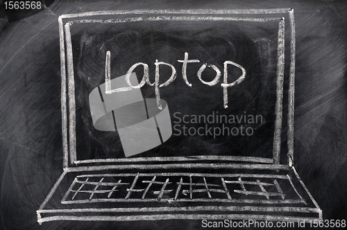 Image of Chalk drawing of Laptop 