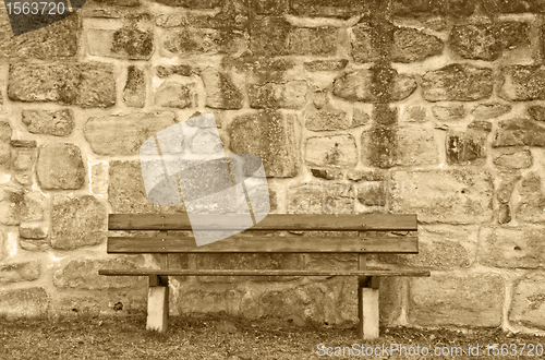 Image of  wall with park bench
