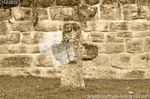 Image of wall with 	penitence cross