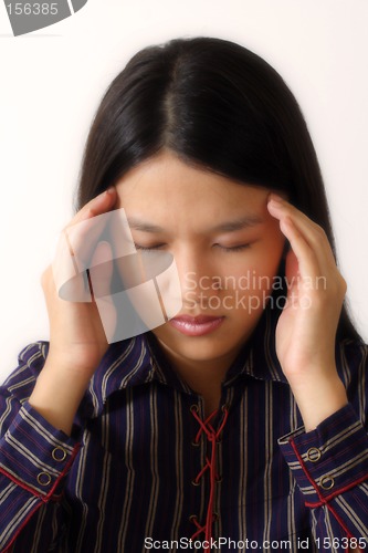 Image of Stressed businesswoman