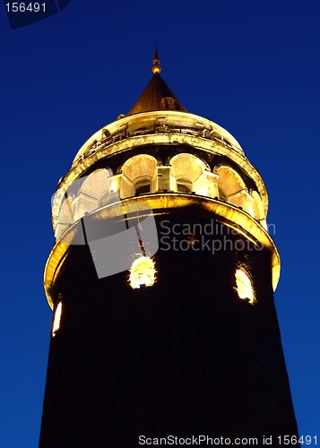 Image of Galata tower at night