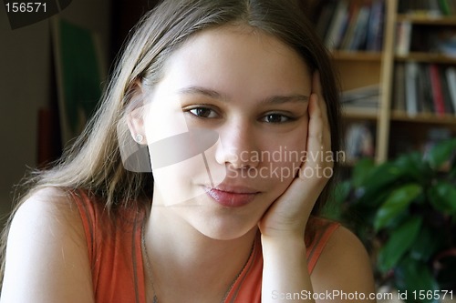 Image of Sweet girl by the window