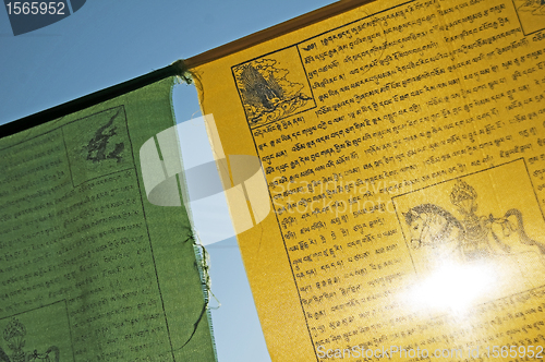 Image of prayer flags of Tibet