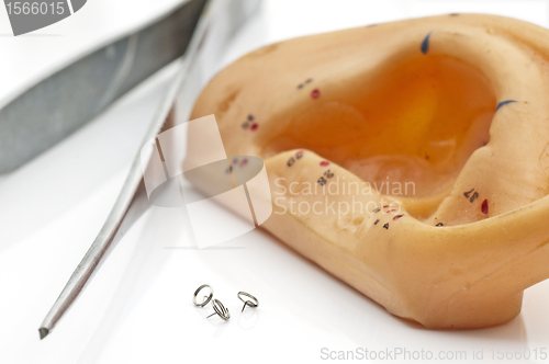 Image of acupuncture needle ear