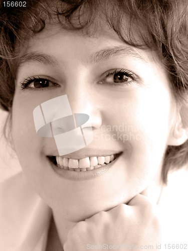 Image of Closeup of a smiling woman