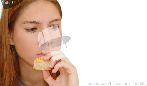 Image of Girl with a piece of bread