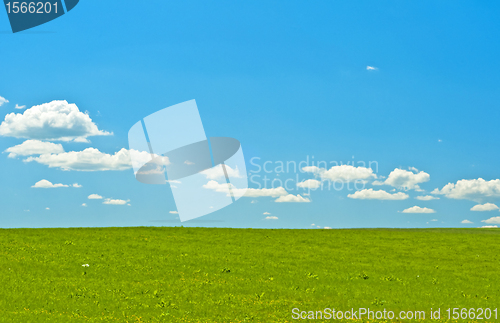 Image of green with blue sky and clouds