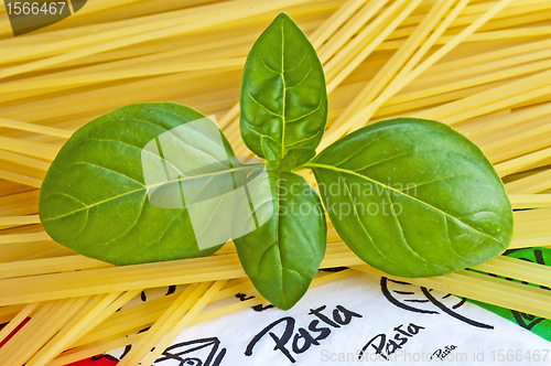 Image of spaghetti and basil