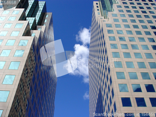 Image of Blue sky and clouds reflection