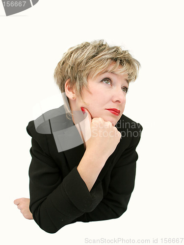 Image of Funny businesswoman thinking