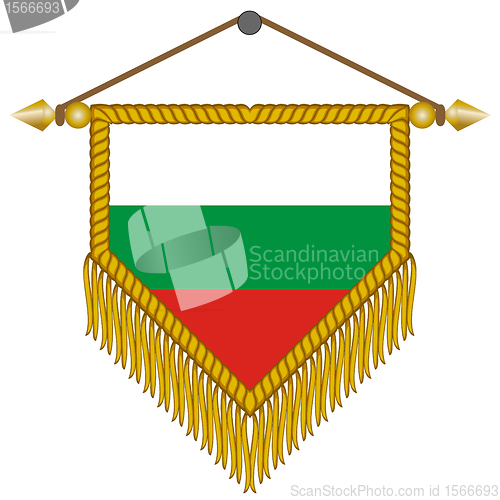 Image of vector pennant with the flag of Bulgaria