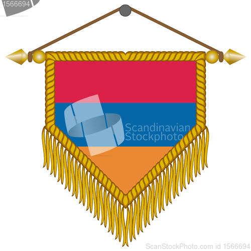 Image of vector pennant with the flag of Armenia