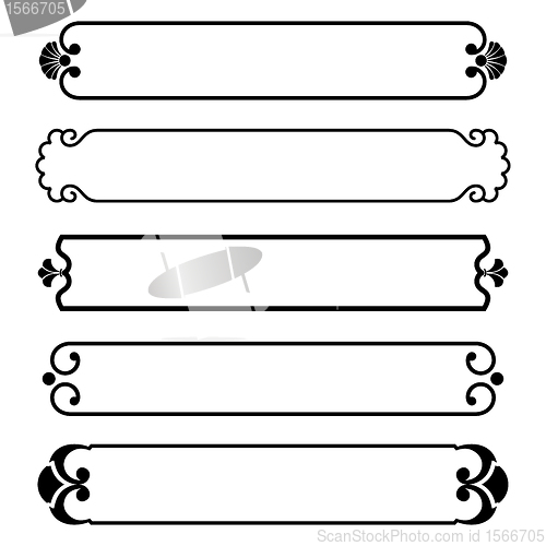 Image of set of simple black banners border frame