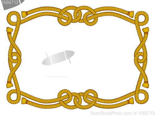 Image of rope frame isolated on white