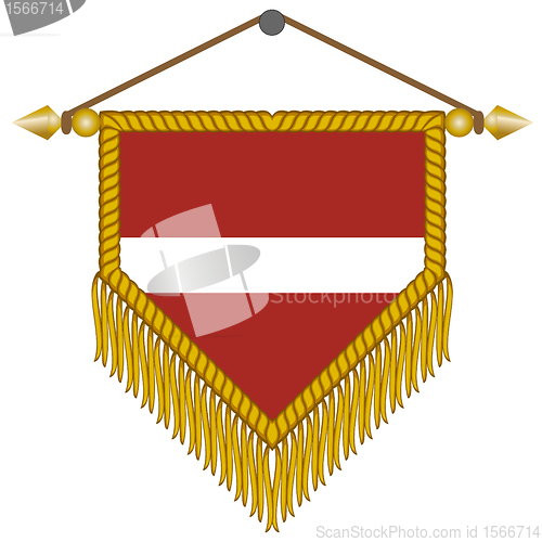 Image of vector pennant with the flag of Latvia