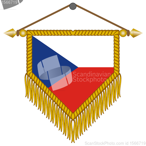 Image of vector pennant with the flag of Czech Republic