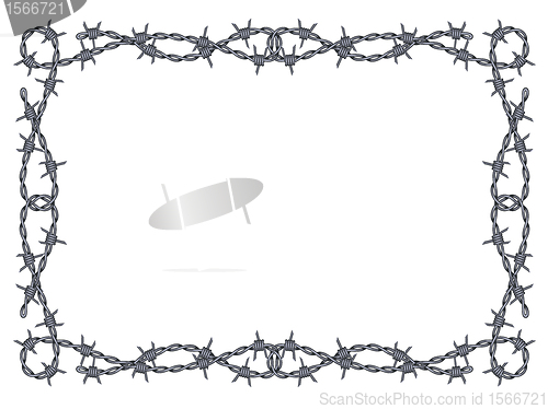 Image of barbed wire frame vector