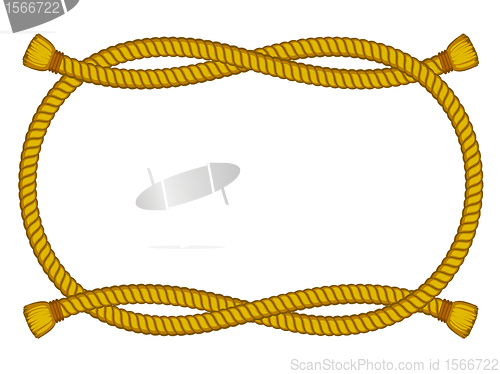 Image of rope frame isolated on white