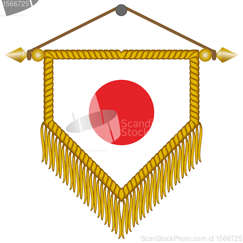 Image of vector pennant with the flag of Japan
