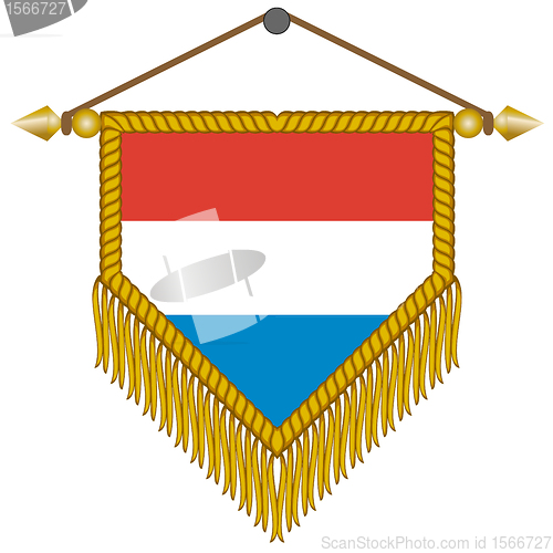 Image of vector pennant with the flag of Netherlands